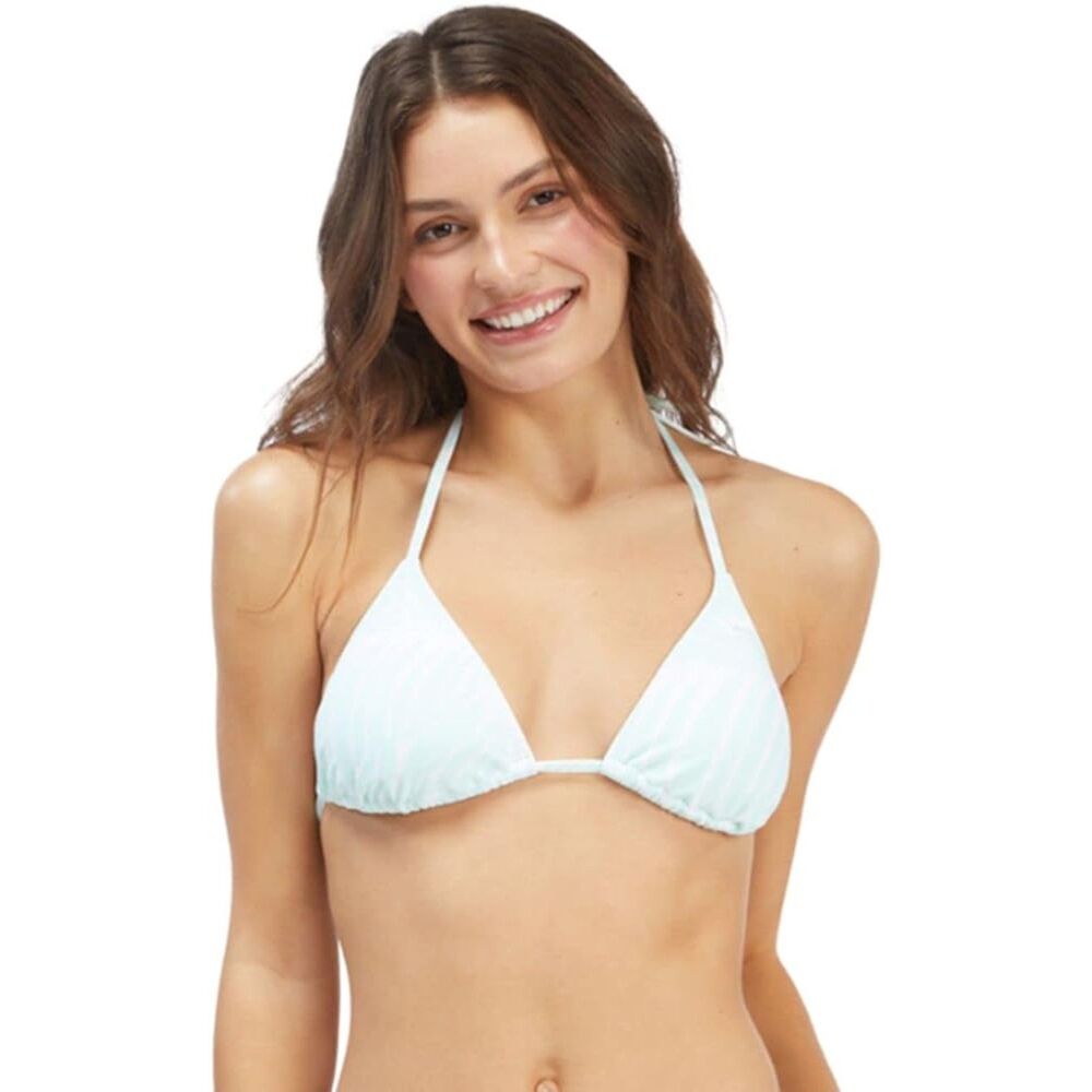 Roxy Triangle Bikini Top NWT Size Small Palm Tree Dreams Leaf Green White